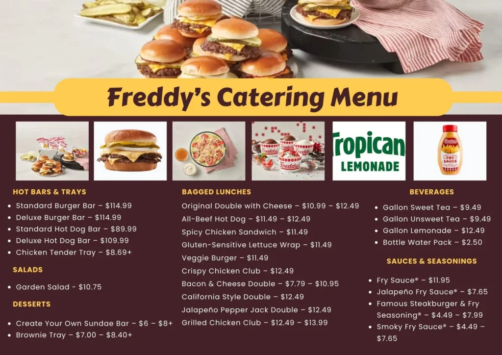 Freddy’s Catering Menu