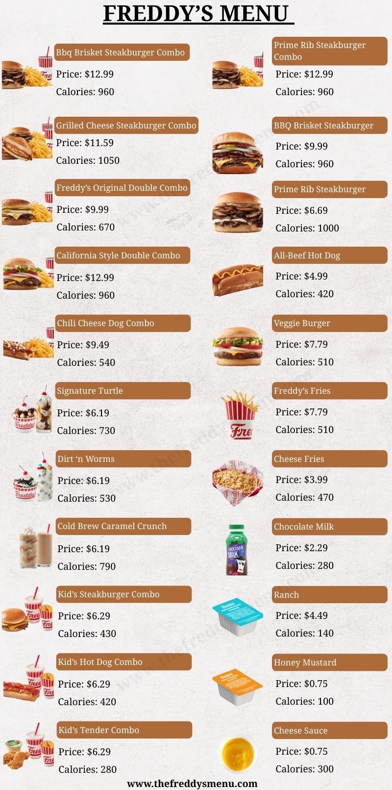 Freddy’s Menu